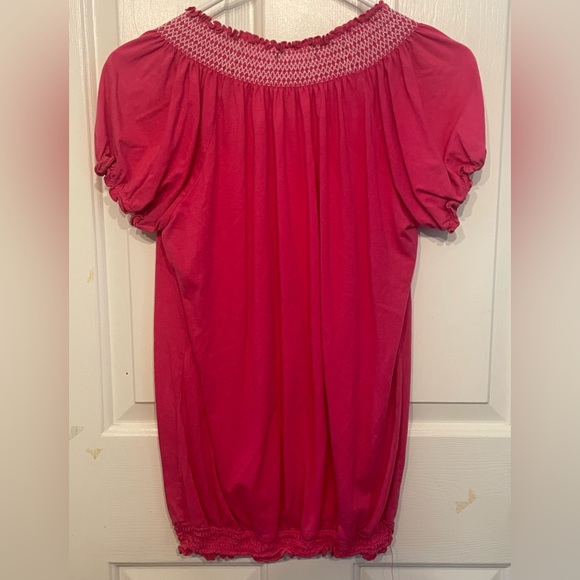 Fuchsia boho embroidered peasant top - Picture 4 of 5